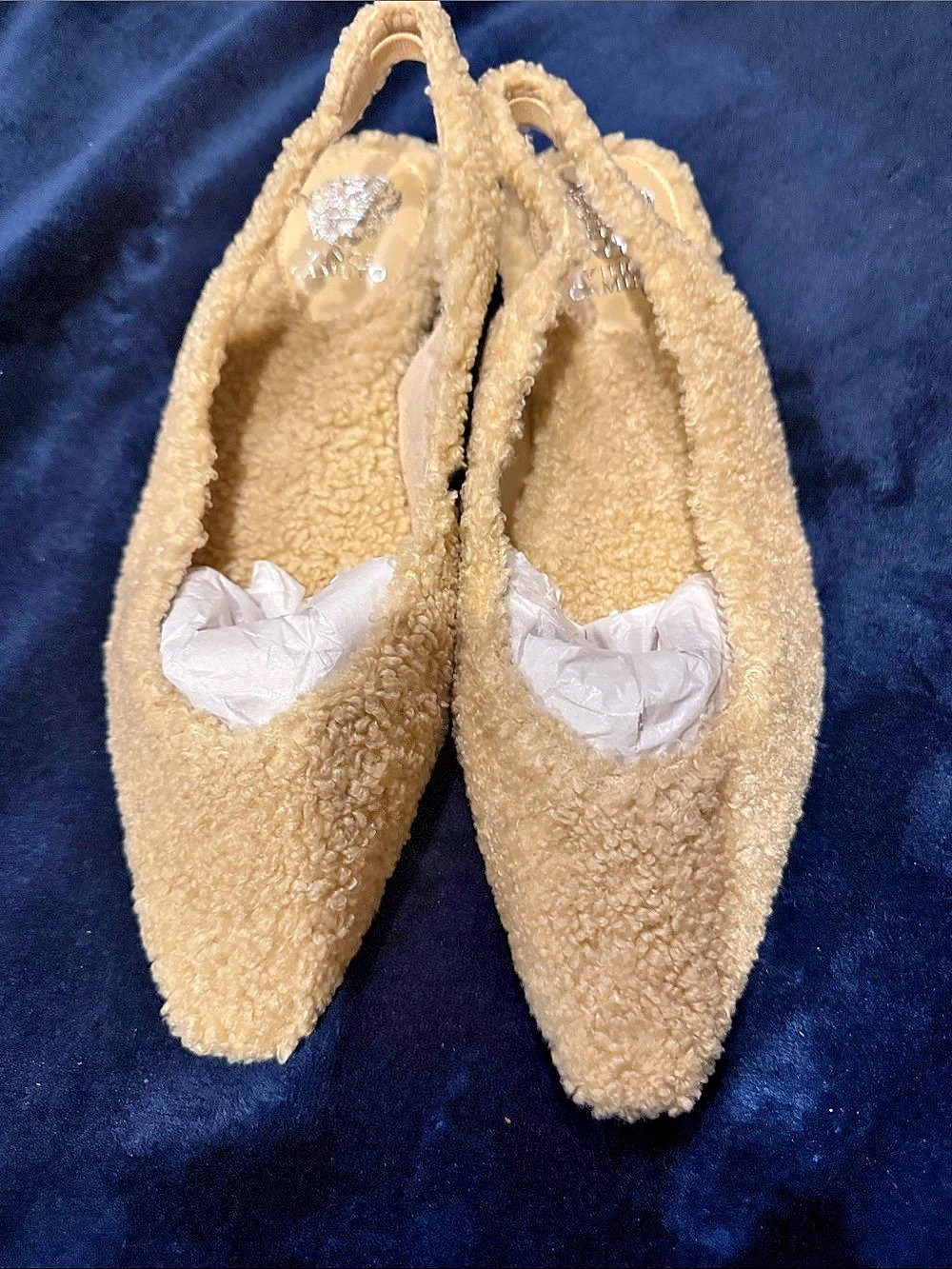 Vince Camuto Faux Fur Pointed-Toe Flats in Beige BNWOB SIZE 8.5